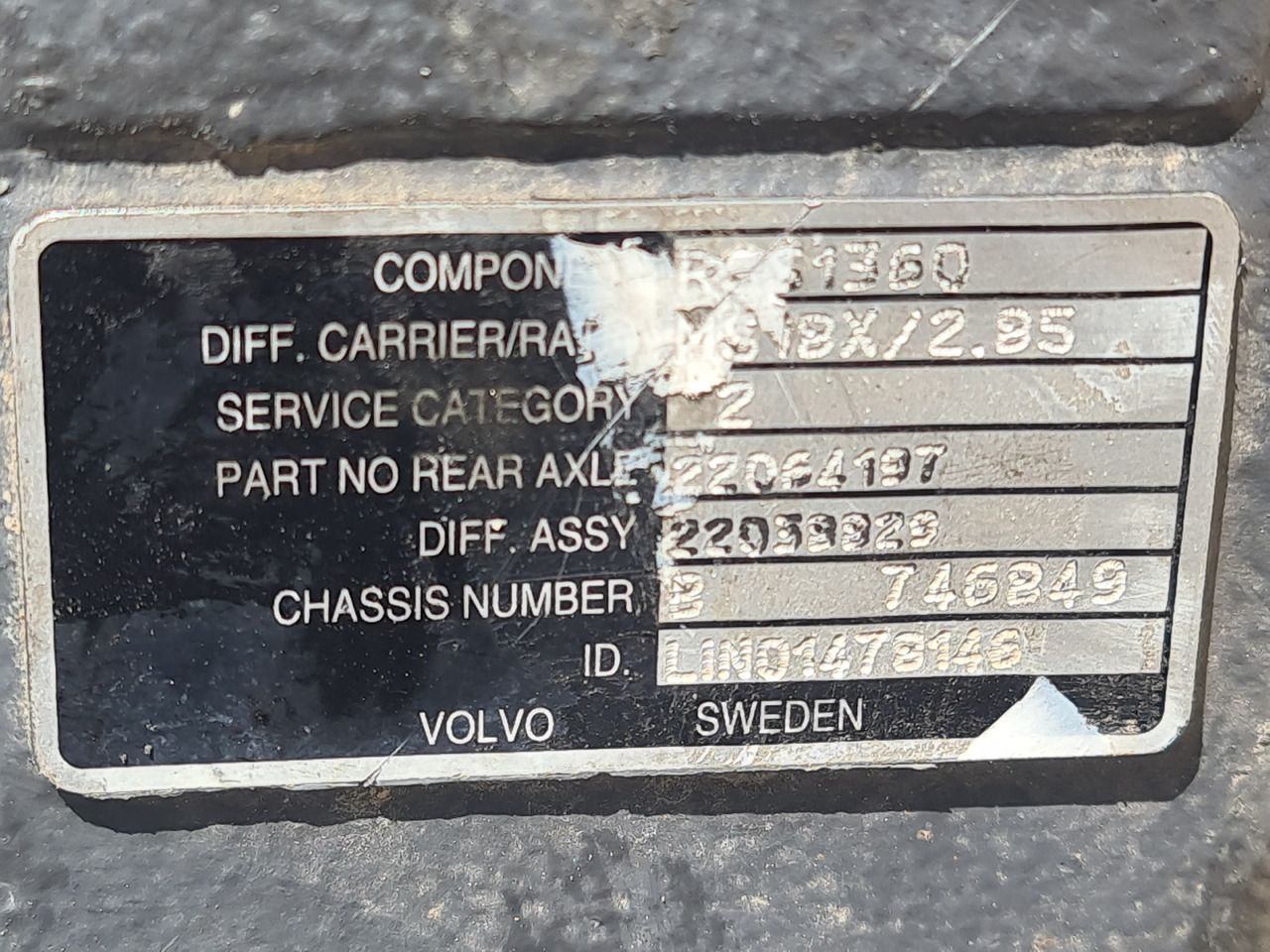 VOLVO DIFFERENTIAL DIFF / MS18X / RSS1360 / RATIO 2.85 37-13 / WORLDWIDE DELIVERY - Задна ос: снимка 5 VOLVO DIFFERENTIAL DIFF / MS18X / RSS1360 / RATIO 2.85 37-13 / WORLDWIDE DELIVERY - Задна ос: снимка 5