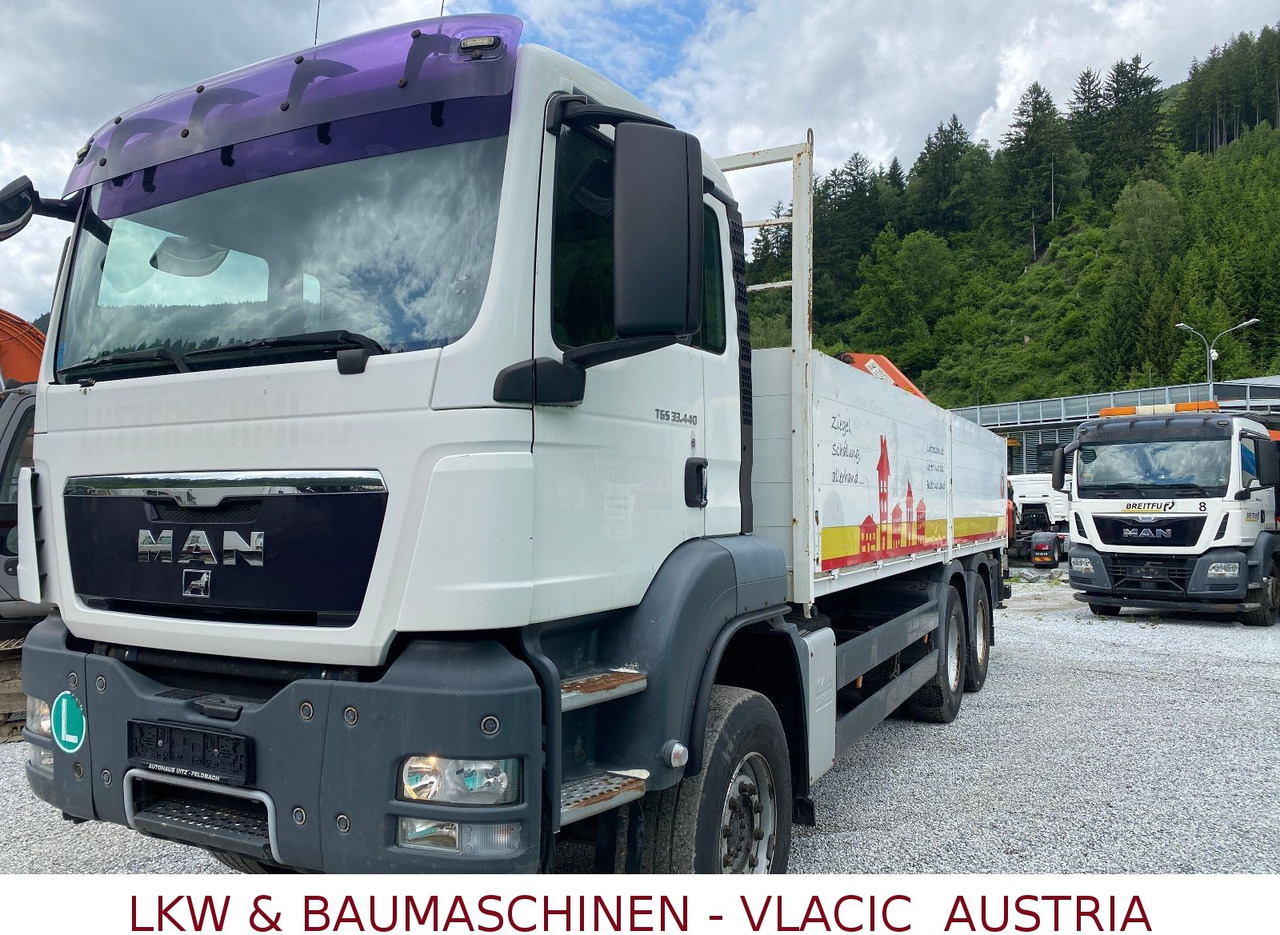 MAN TGS 33.440 6x4 Blatt/Blatt Mit Palfinger PK16500 - Бордови камион, Камион с кран: снимка 1 MAN TGS 33.440 6x4 Blatt/Blatt Mit Palfinger PK16500 - Бордови камион, Камион с кран: снимка 1