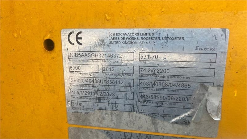 JCB 531-70 Loadall med pallegafler - Телескопичен товарач: снимка 4 JCB 531-70 Loadall med pallegafler - Телескопичен товарач: снимка 4