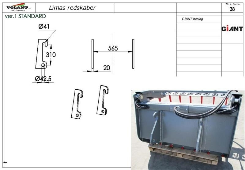 Limas Pallegfler 2500kg Med Giant beslag - Вилици за Компактен товарач: снимка 2 Limas Pallegfler 2500kg Med Giant beslag - Вилици за Компактен товарач: снимка 2