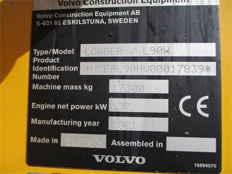 Volvo L 90 H Årg 9.2021, CDC, BSS, DK-Maskine med fuld V - Колесен товарач: снимка 2 Volvo L 90 H Årg 9.2021, CDC, BSS, DK-Maskine med fuld V - Колесен товарач: снимка 2