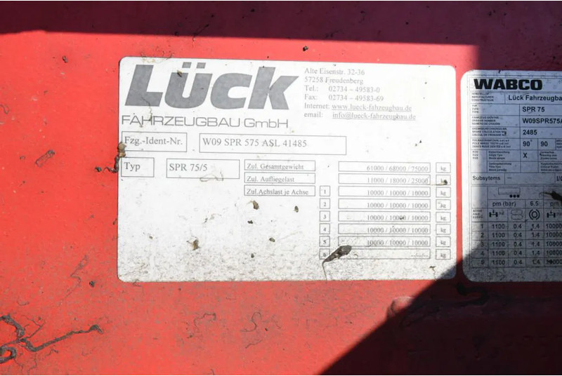 Бордово полуремарке/ Платформа LUECK SPR75/5  5 achse BALLAST TRAILER 3x STEERAXLE!!: снимка 10