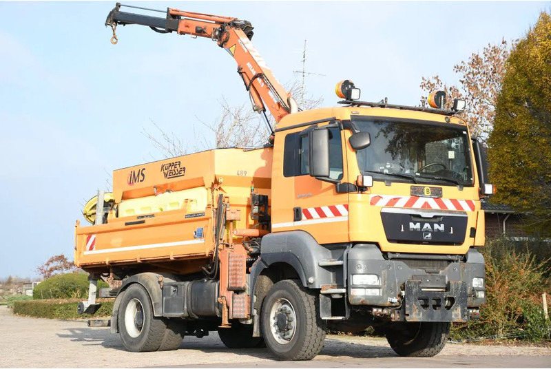 MAN TGS 18.320 4x4!! KRAN/!!!WINTERDIENST/DREISEITENKIPPER!!KOMMUNAL/KLIMA!! - Самосвал камион, Камион с кран: снимка 1 MAN TGS 18.320 4x4!! KRAN/!!!WINTERDIENST/DREISEITENKIPPER!!KOMMUNAL/KLIMA!! - Самосвал камион, Камион с кран: снимка 1