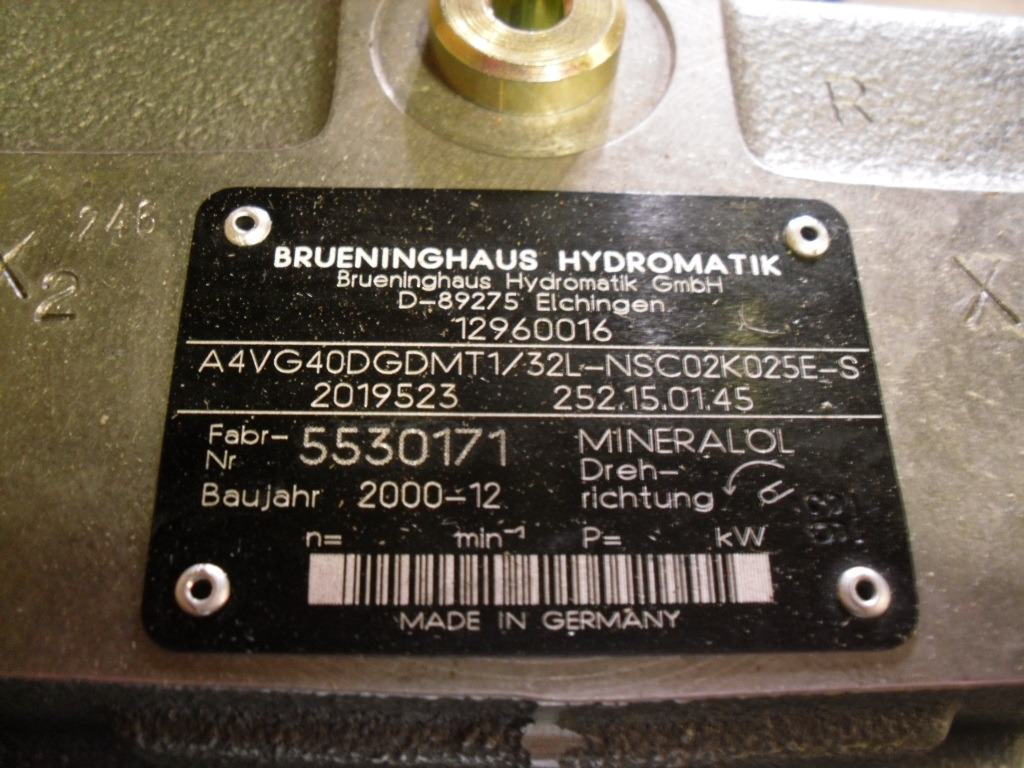 Brueninghaus Hydromatik A4VG40DGDMT1/32L-NSC02K025E-S - - Хидравлична помпа за Строителна техника: снимка 3 Brueninghaus Hydromatik A4VG40DGDMT1/32L-NSC02K025E-S - - Хидравлична помпа за Строителна техника: снимка 3