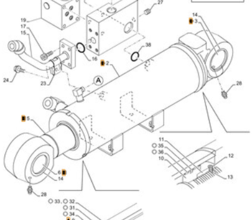Case 47895787 - KMV18520 - Хидравличен цилиндър за Строителна техника: снимка 1 Case 47895787 - KMV18520 - Хидравличен цилиндър за Строителна техника: снимка 1