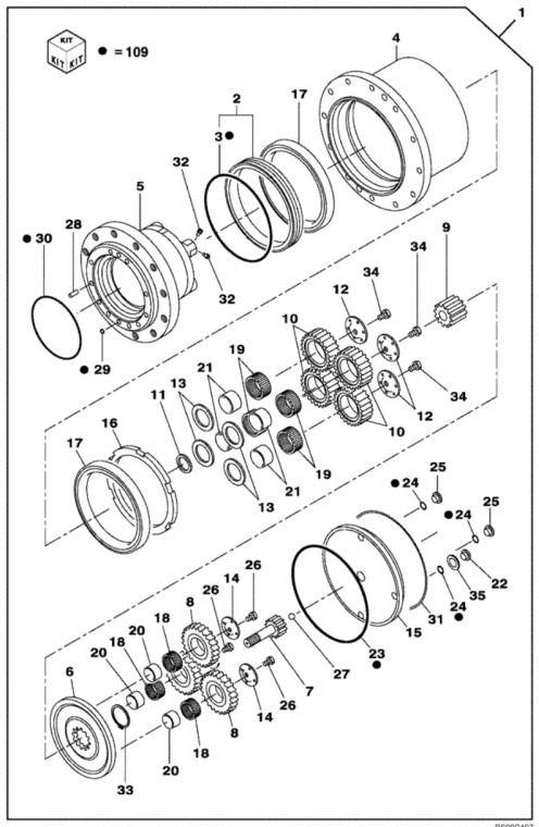 Case LN002390 - Ходов редуктор за Строителна техника: снимка 1 Case LN002390 - Ходов редуктор за Строителна техника: снимка 1