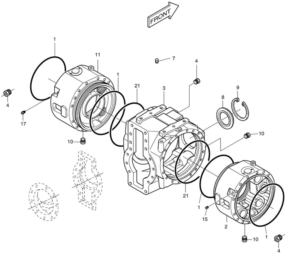 Doosan 211-00065 - 190102-00047 - Предна ос за Строителна техника: снимка 1 Doosan 211-00065 - 190102-00047 - Предна ос за Строителна техника: снимка 1