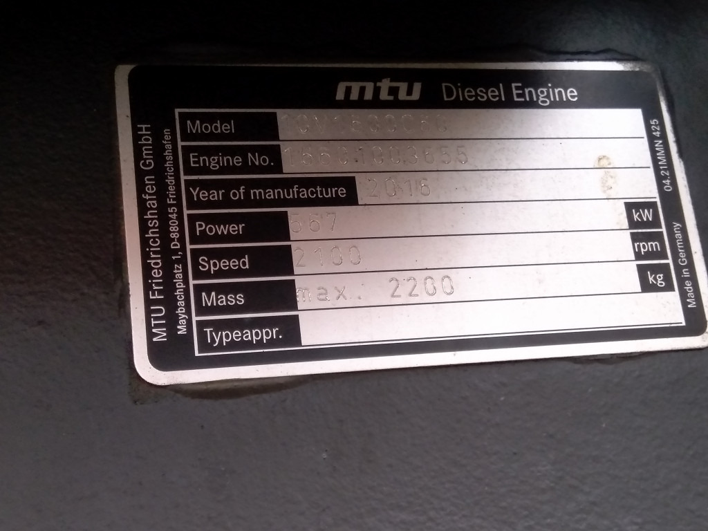 MTU 10V1600C60 - - Двигател за Строителна техника: снимка 3 MTU 10V1600C60 - - Двигател за Строителна техника: снимка 3