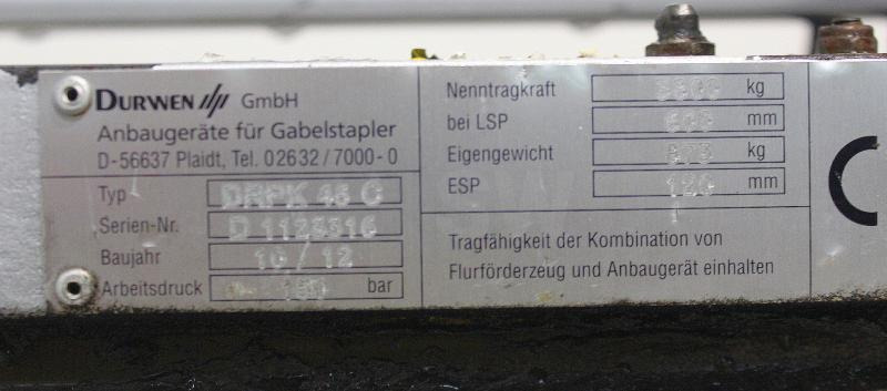DURWEN DRPK 45C B = 1630 mm - Вилици за Подемно-транспортна техника: снимка 5 DURWEN DRPK 45C B = 1630 mm - Вилици за Подемно-транспортна техника: снимка 5