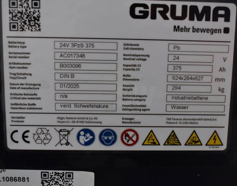 GRUMA 24 Volt 3 PzS 375 Ah - Акумулатор: снимка 5 GRUMA 24 Volt 3 PzS 375 Ah - Акумулатор: снимка 5