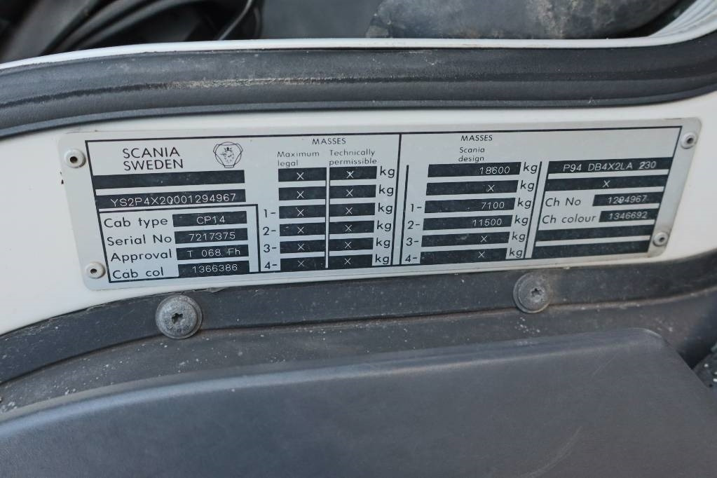 Боклукчийска кола Scania P94DB4X2LA230 Serie 4967: снимка 8