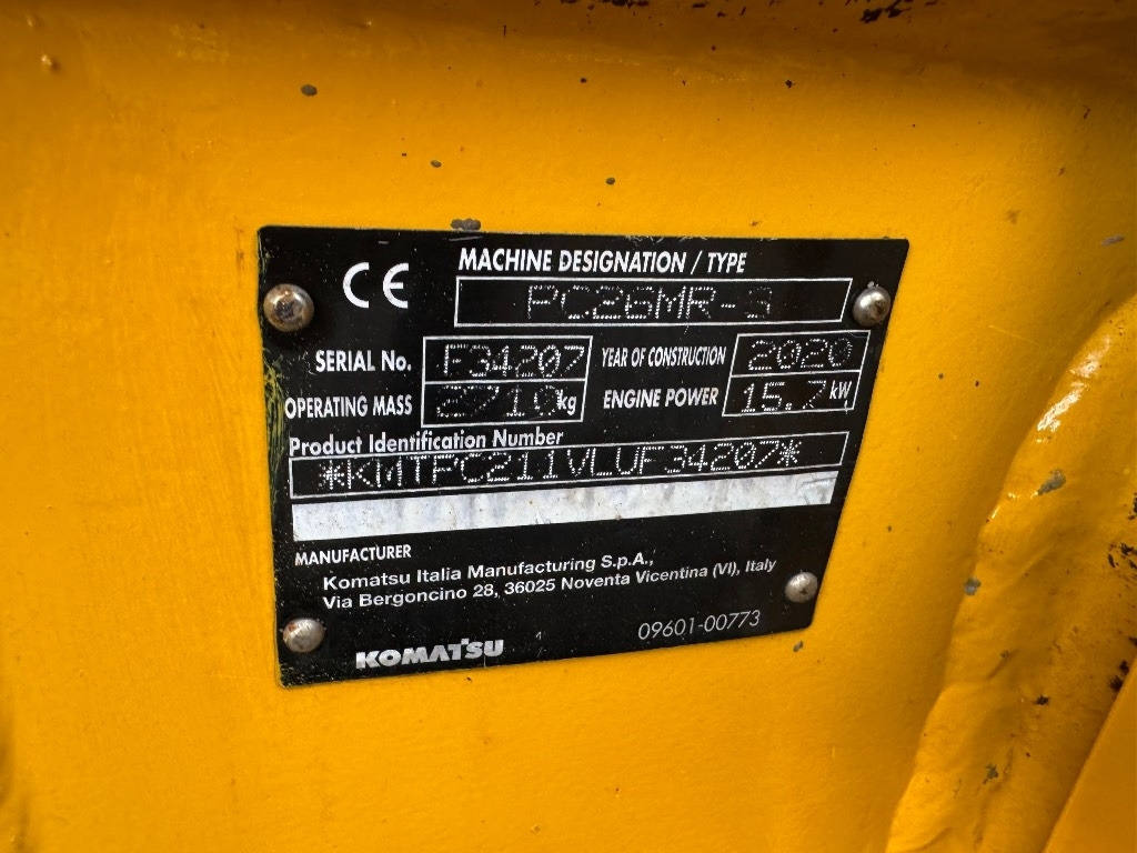 Komatsu PC 26 MR-3 - Мини багер: снимка 5 Komatsu PC 26 MR-3 - Мини багер: снимка 5