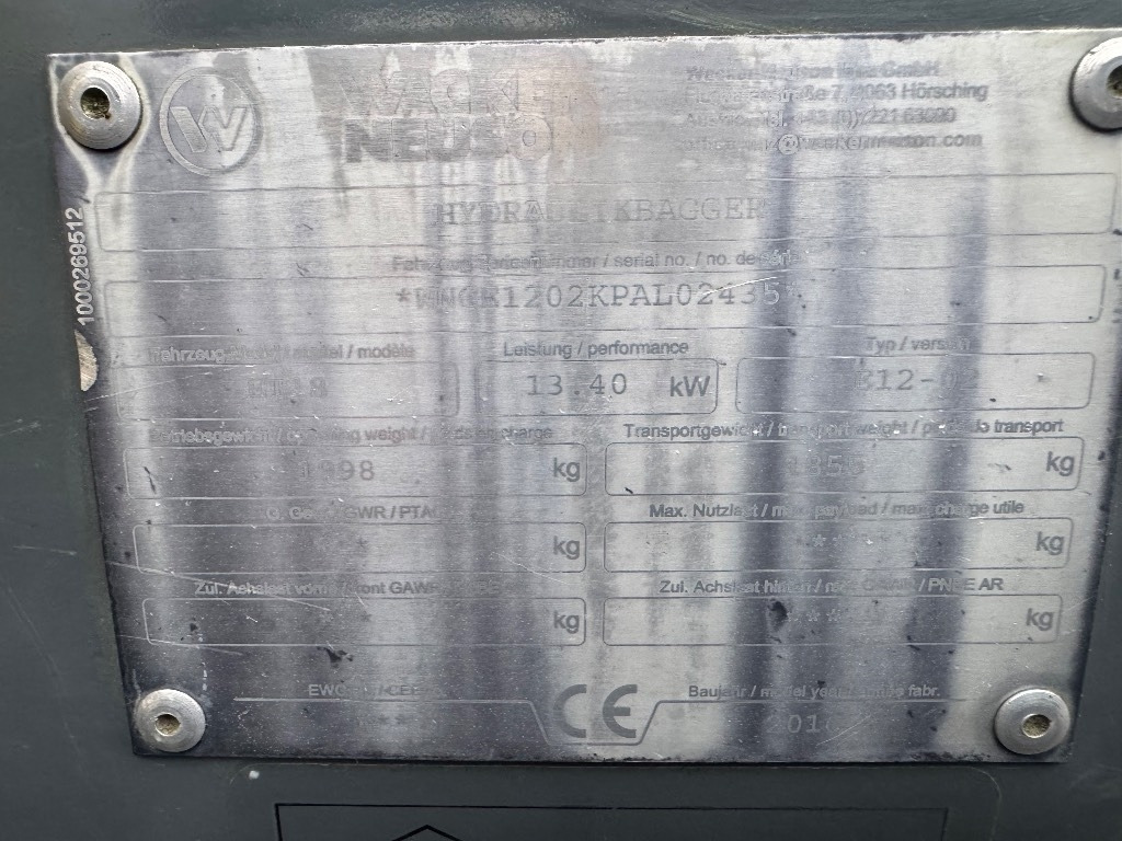 Wacker Neuson ET 18 - Мини багер: снимка 4 Wacker Neuson ET 18 - Мини багер: снимка 4