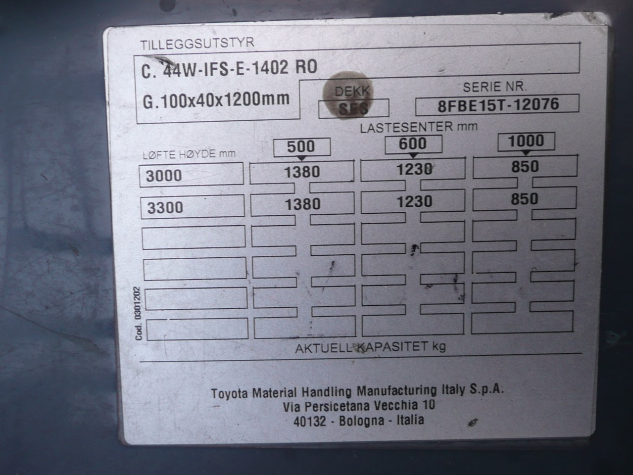 Електрокар Toyota 8FBE15T: снимка 10