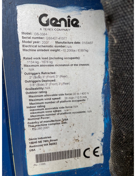 Genie GS 3384 RT - Ножична работна платформа: снимка 3 Genie GS 3384 RT - Ножична работна платформа: снимка 3