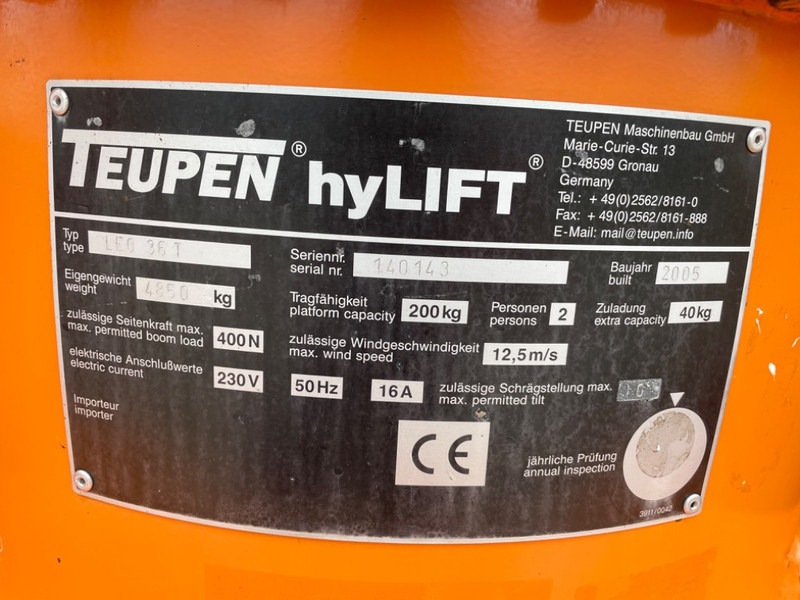 Teupen Leo 36T - Телескопична платформа: снимка 3 Teupen Leo 36T - Телескопична платформа: снимка 3
