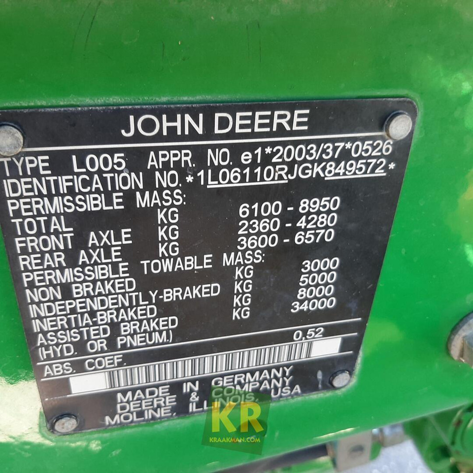 John Deere 6110R - Трактор: снимка 3 John Deere 6110R - Трактор: снимка 3