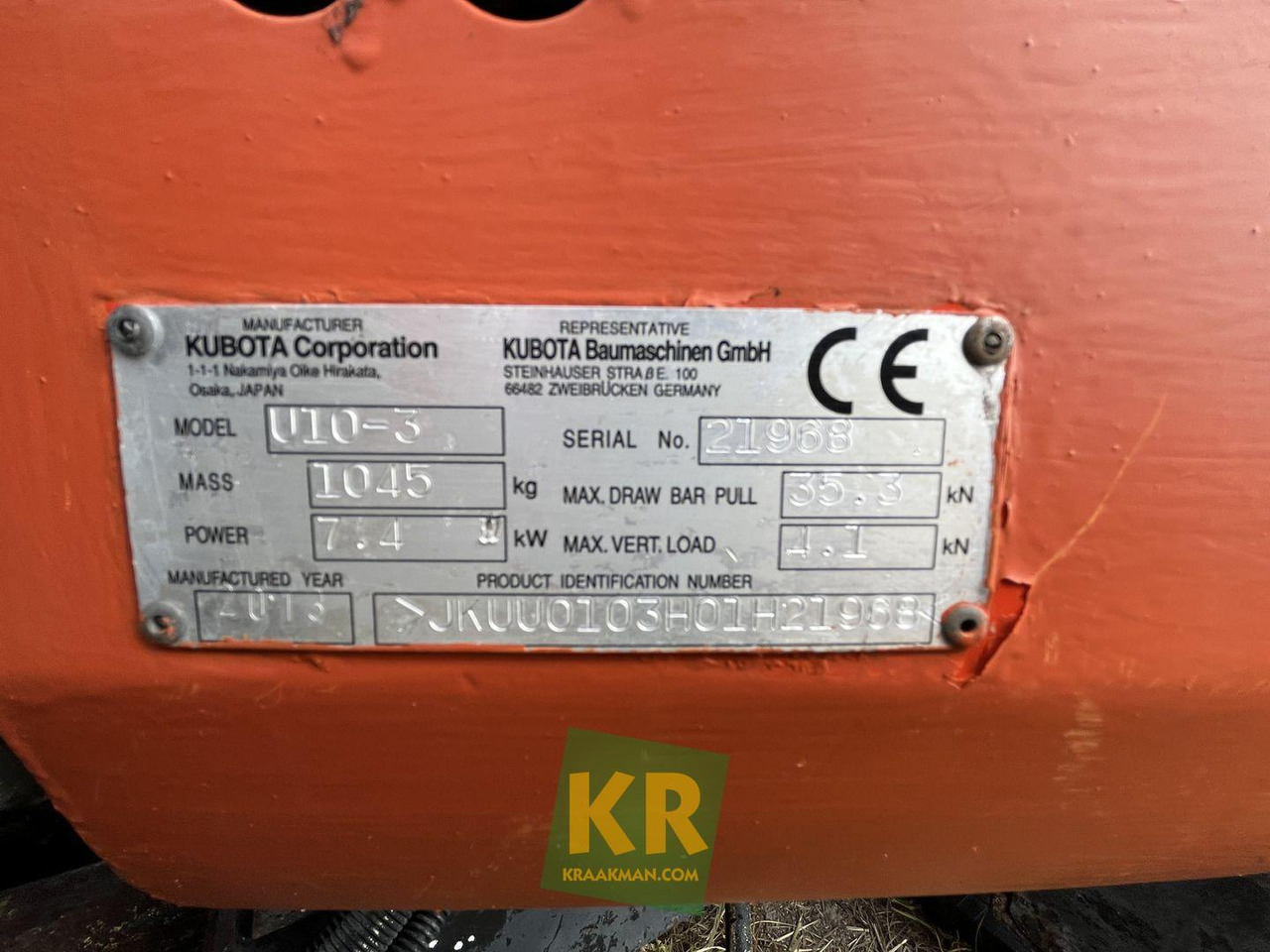 Мини багер U10-3 graafmachine Kubota: снимка 10
