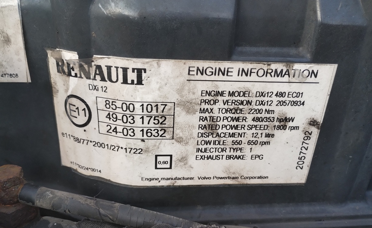 Silnik Volvo D12 480 Renault DXi12 480 EURO 5 - Двигател и части: снимка 3 Silnik Volvo D12 480 Renault DXi12 480 EURO 5 - Двигател и части: снимка 3