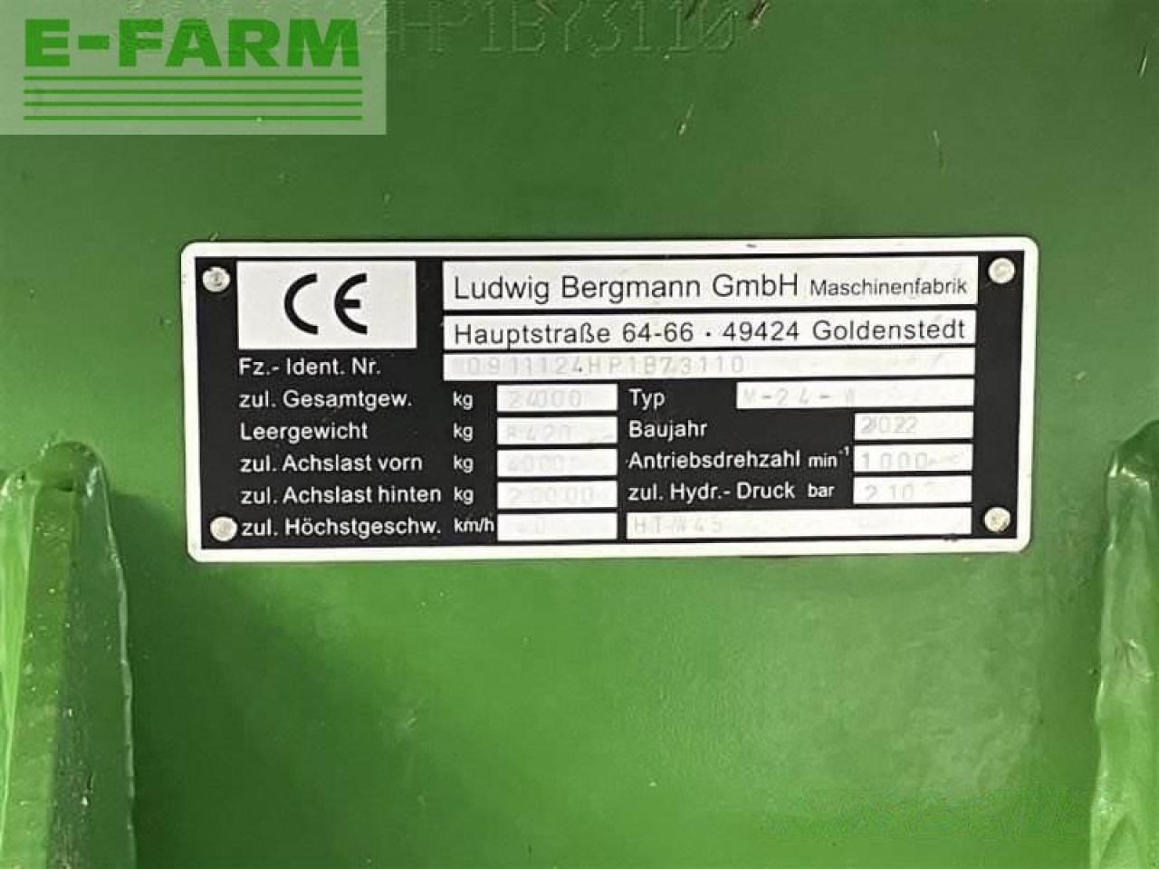 Селскостопанско ремарке Bergmann htw 45 mit laderaumabdeckung: снимка 11