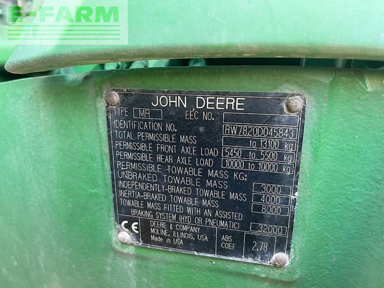 John Deere 7820 allrad traktor - Трактор: снимка 2 John Deere 7820 allrad traktor - Трактор: снимка 2