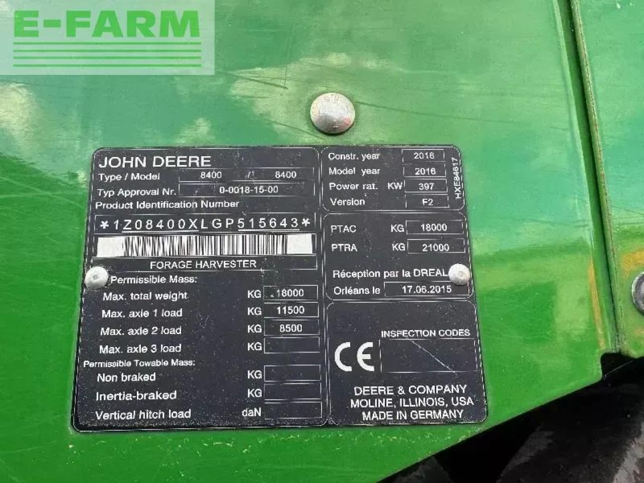 John Deere 8400 - Силажокомбайн: снимка 4 John Deere 8400 - Силажокомбайн: снимка 4