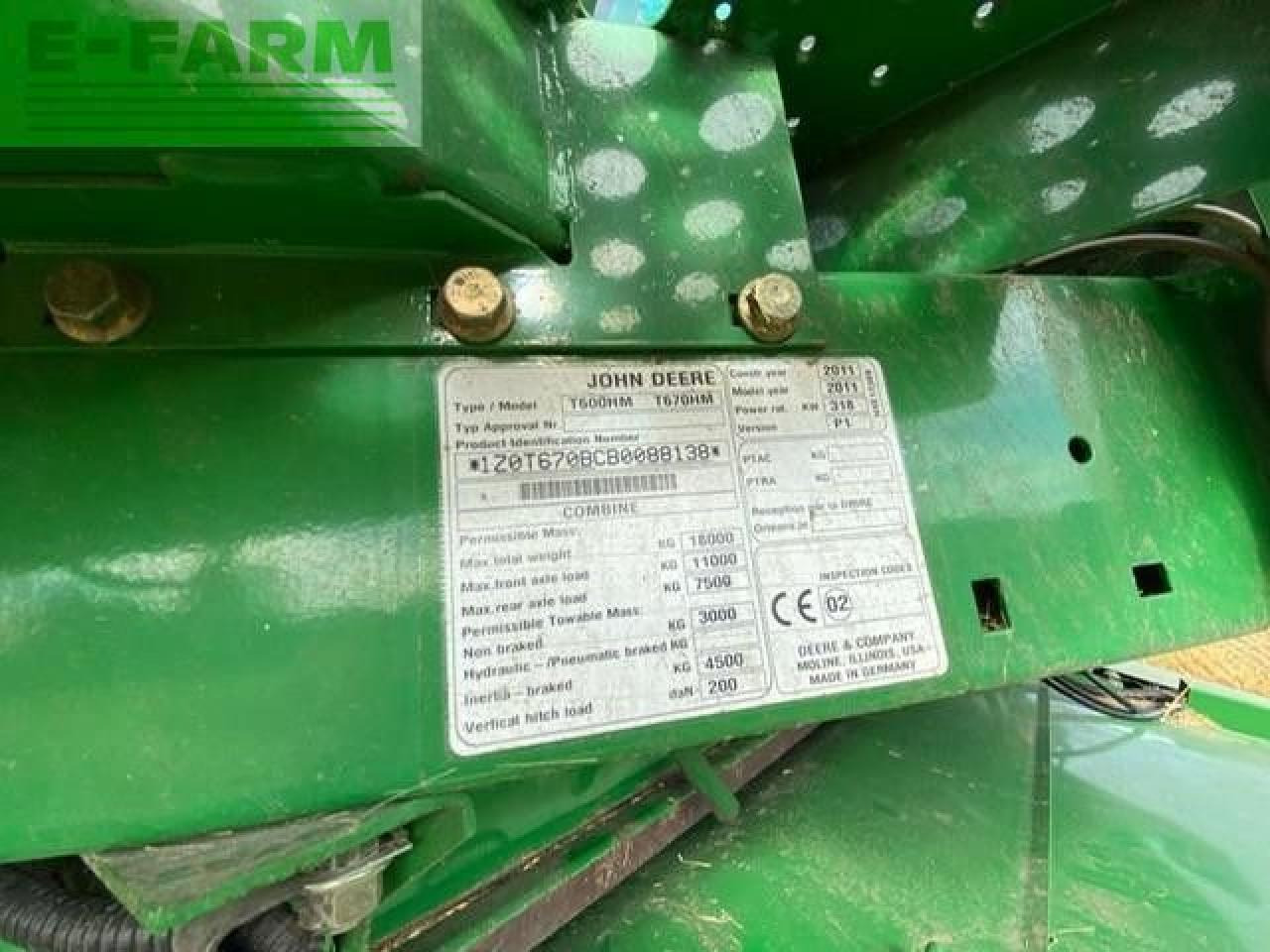 John Deere T670 4WD - Зърнокомбайн: снимка 5 John Deere T670 4WD - Зърнокомбайн: снимка 5