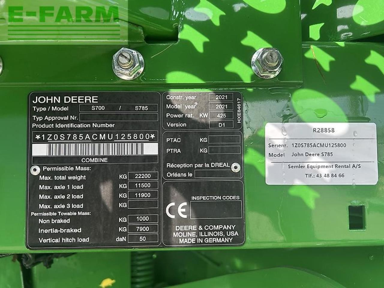 John Deere s785 - Зърнокомбайн: снимка 5 John Deere s785 - Зърнокомбайн: снимка 5
