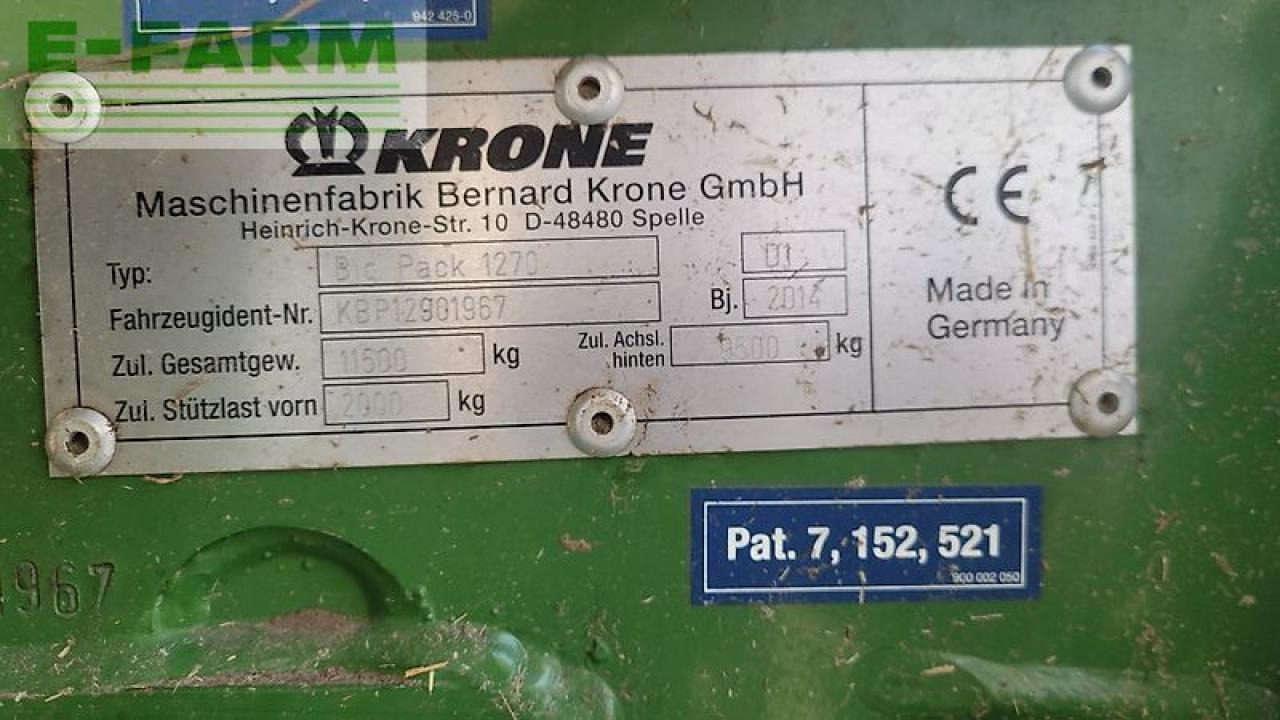 Сламопреса за квадратни бали Krone big pack 1270 xc multi-bale: снимка 13 Сламопреса за квадратни бали Krone big pack 1270 xc multi-bale: снимка 13