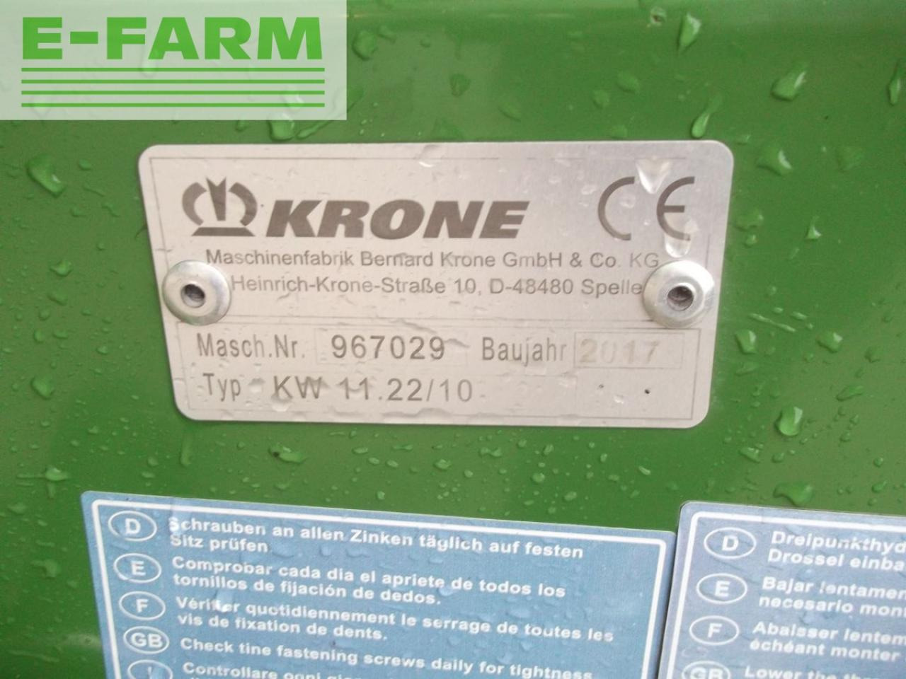 Krone kw 11.22/10 - Гребло/ Сенообръщачка: снимка 3 Krone kw 11.22/10 - Гребло/ Сенообръщачка: снимка 3