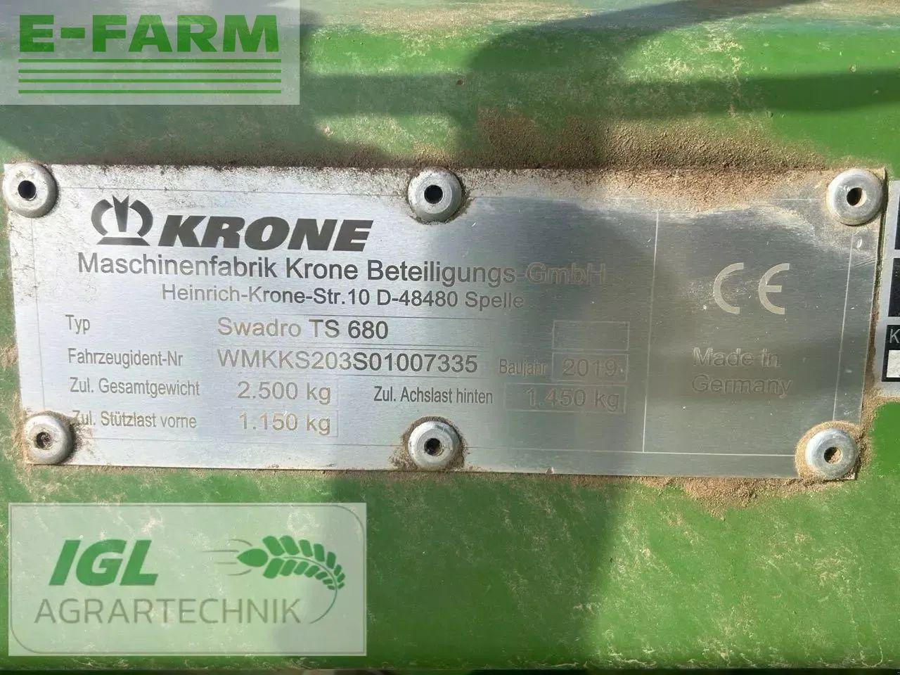 Krone swadro ts 680 - Гребло/ Сенообръщачка: снимка 5 Krone swadro ts 680 - Гребло/ Сенообръщачка: снимка 5