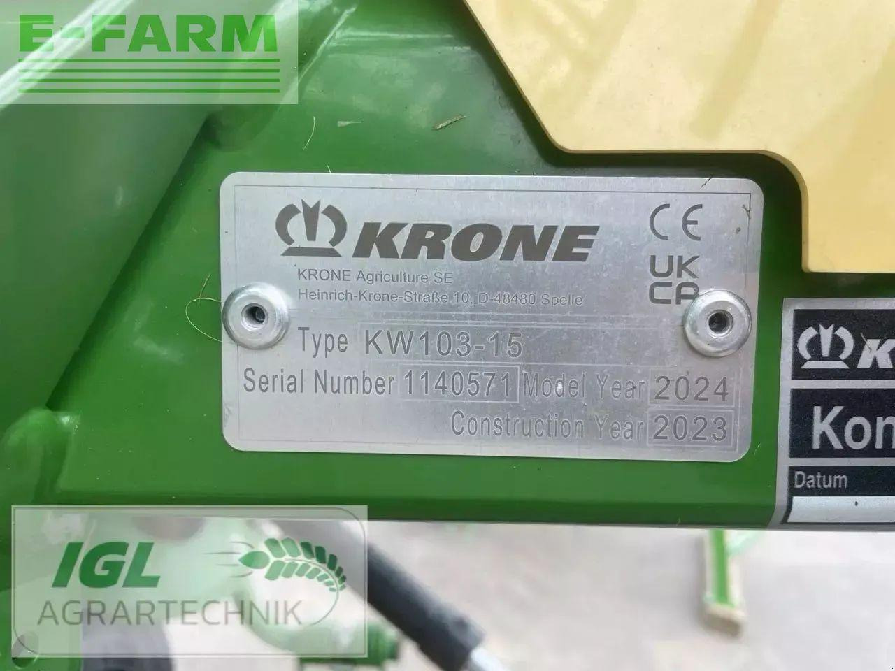 Krone vendro 1020 (kw103-15) - Гребло/ Сенообръщачка: снимка 4 Krone vendro 1020 (kw103-15) - Гребло/ Сенообръщачка: снимка 4