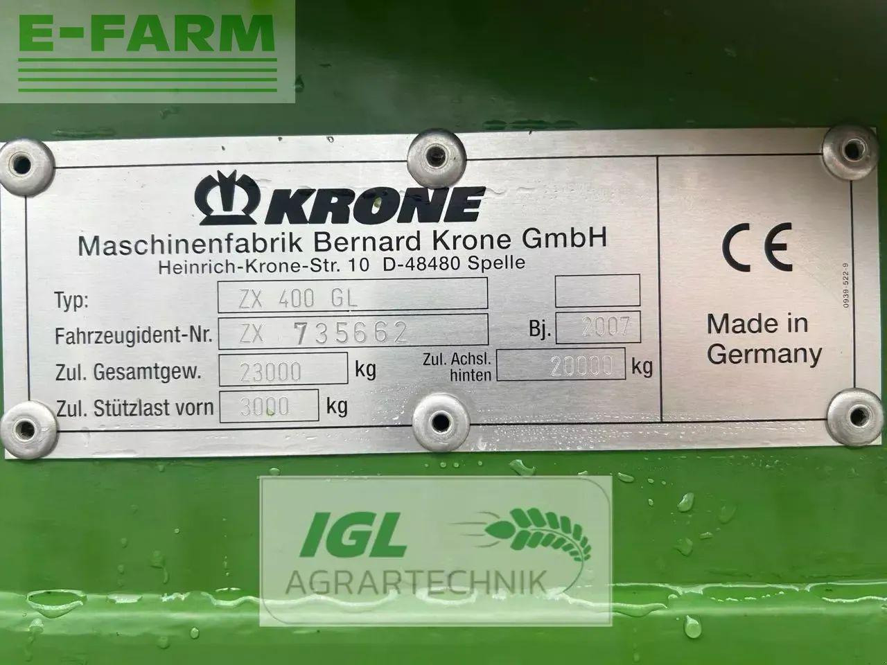 Саморазтоварващо се ремарке Krone zx 400 gl: снимка 11 Саморазтоварващо се ремарке Krone zx 400 gl: снимка 11