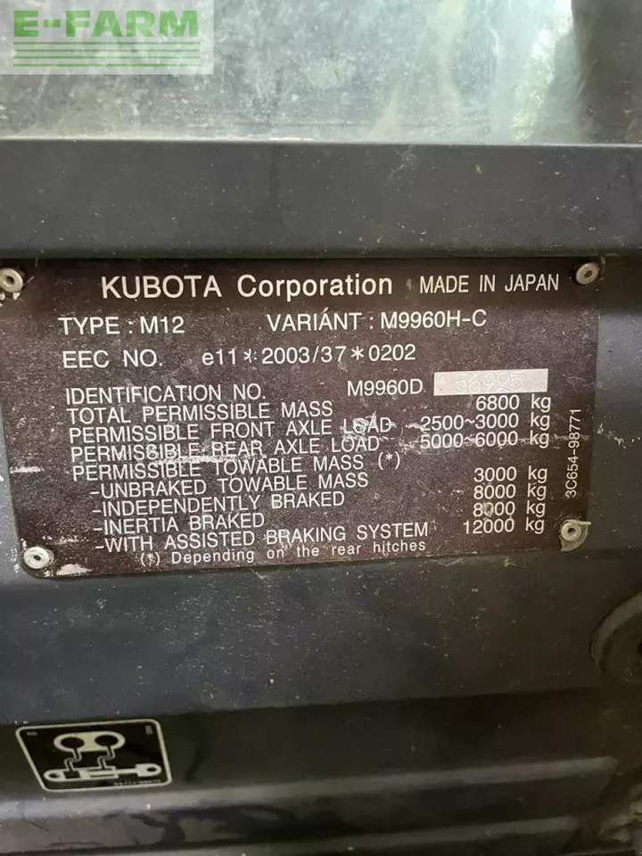 Kubota m9960 - Трактор: снимка 5 Kubota m9960 - Трактор: снимка 5