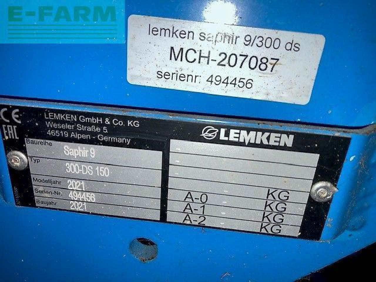 Lemken saphir 9/300 ds als nieuw - Сеялка: снимка 3 Lemken saphir 9/300 ds als nieuw - Сеялка: снимка 3