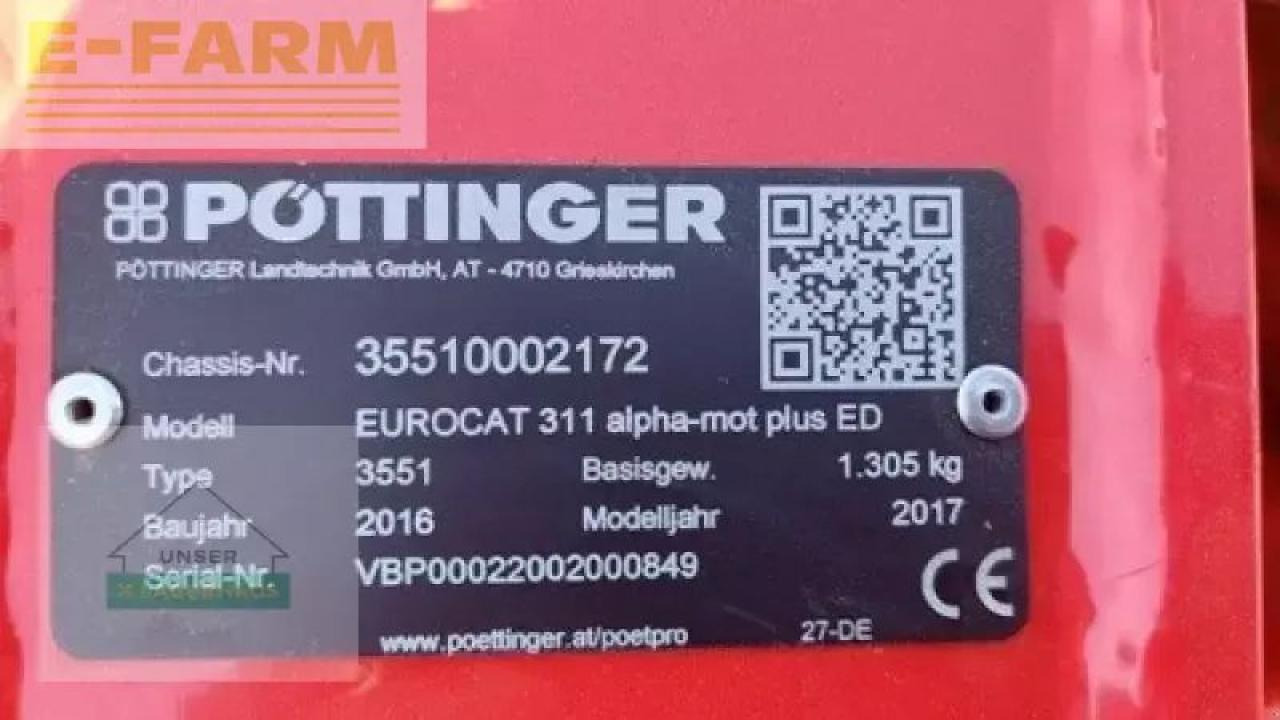Pöttinger alpha motion eurocat 311plus e - Косачка: снимка 2 Pöttinger alpha motion eurocat 311plus e - Косачка: снимка 2