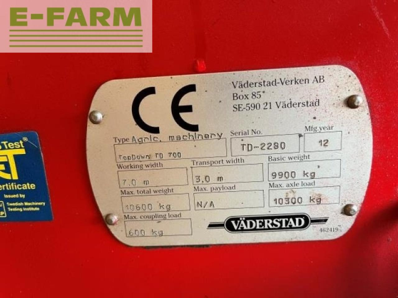 Väderstad topdown td700 - Култиватор: снимка 4 Väderstad topdown td700 - Култиватор: снимка 4