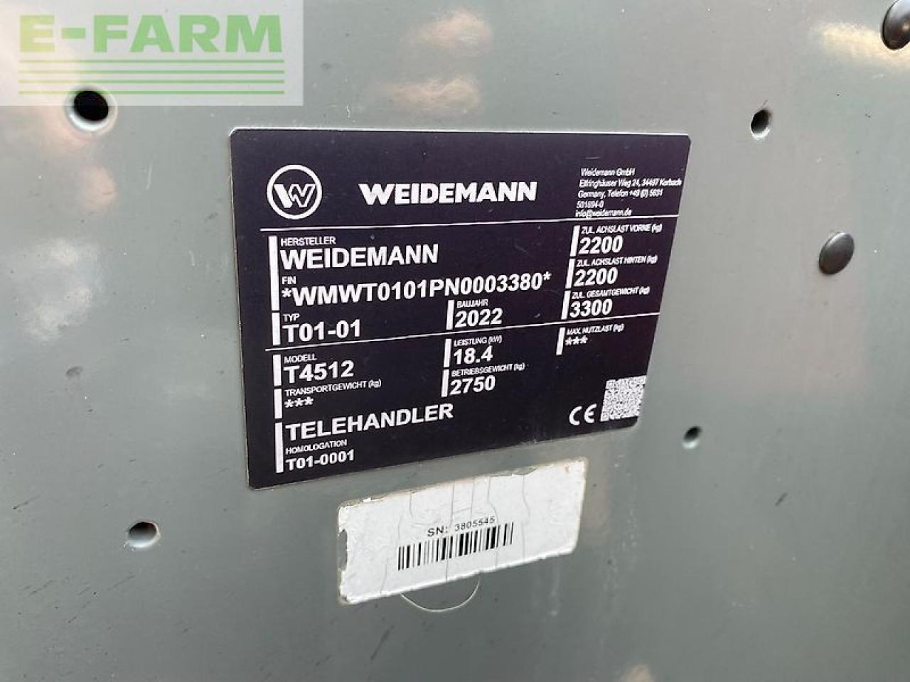 Телескопичен товарач Weidemann 4512 t: снимка 12