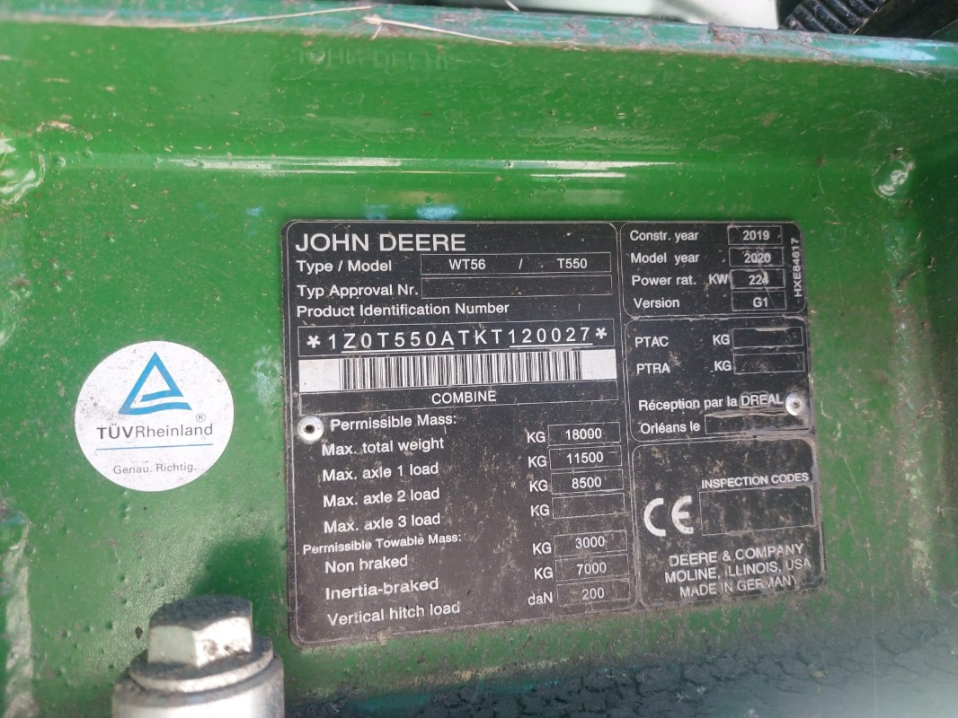 John Deere T550 - Зърнокомбайн: снимка 5 John Deere T550 - Зърнокомбайн: снимка 5