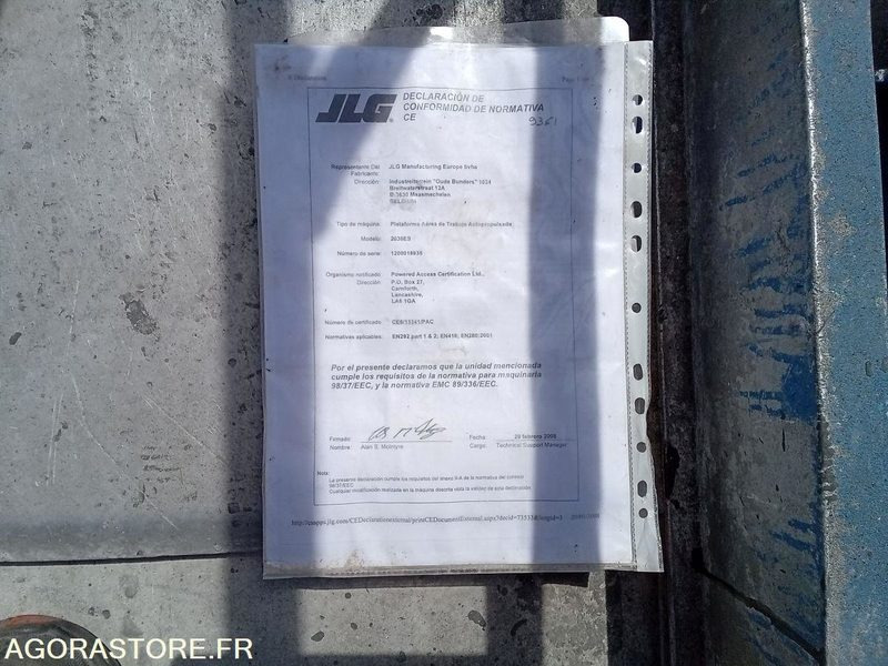 Nacelle electrique à ciseaux JLG 2030ES - Работна площадка: снимка 5 Nacelle electrique à ciseaux JLG 2030ES - Работна площадка: снимка 5