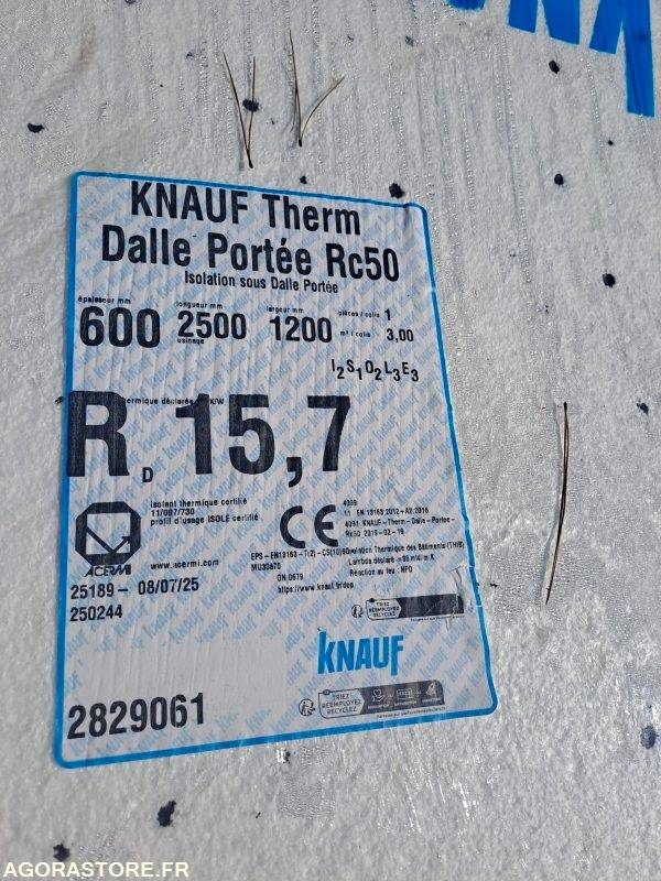 Panneaux isolants KNAUF Therm Dalle Portée Rc50 2500 x 1200 x 600 mm - Инструмент/ Оборудване: снимка 3 Panneaux isolants KNAUF Therm Dalle Portée Rc50 2500 x 1200 x 600 mm - Инструмент/ Оборудване: снимка 3