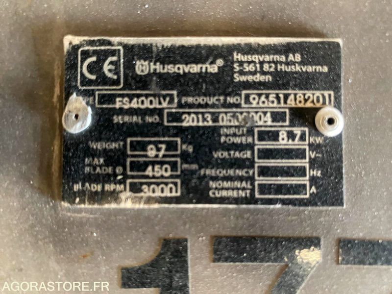 SCIE A SOL HUSQVARNA FS400LCV - 450 mm - Строително оборудване: снимка 4 SCIE A SOL HUSQVARNA FS400LCV - 450 mm - Строително оборудване: снимка 4