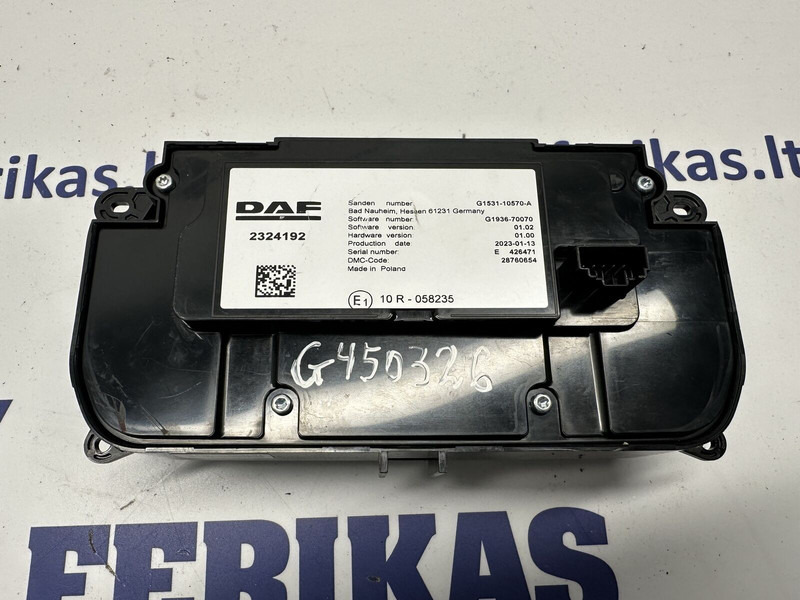 DAF AC, heater control, switch - Табло за Камион: снимка 2 DAF AC, heater control, switch - Табло за Камион: снимка 2