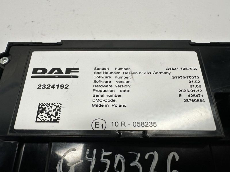 DAF AC, heater control, switch - Табло за Камион: снимка 3 DAF AC, heater control, switch - Табло за Камион: снимка 3