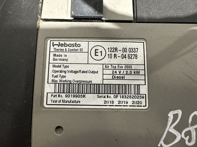 Volvo 84178403 P05, 9019903K, 20V / 2,0kW - Отопление/ Вентилация за Камион: снимка 5 Volvo 84178403 P05, 9019903K, 20V / 2,0kW - Отопление/ Вентилация за Камион: снимка 5