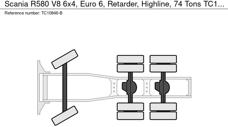 Влекач Scania R580 V8 6x4, Euro 6, Retarder, Highline, 74 Tons: снимка 11