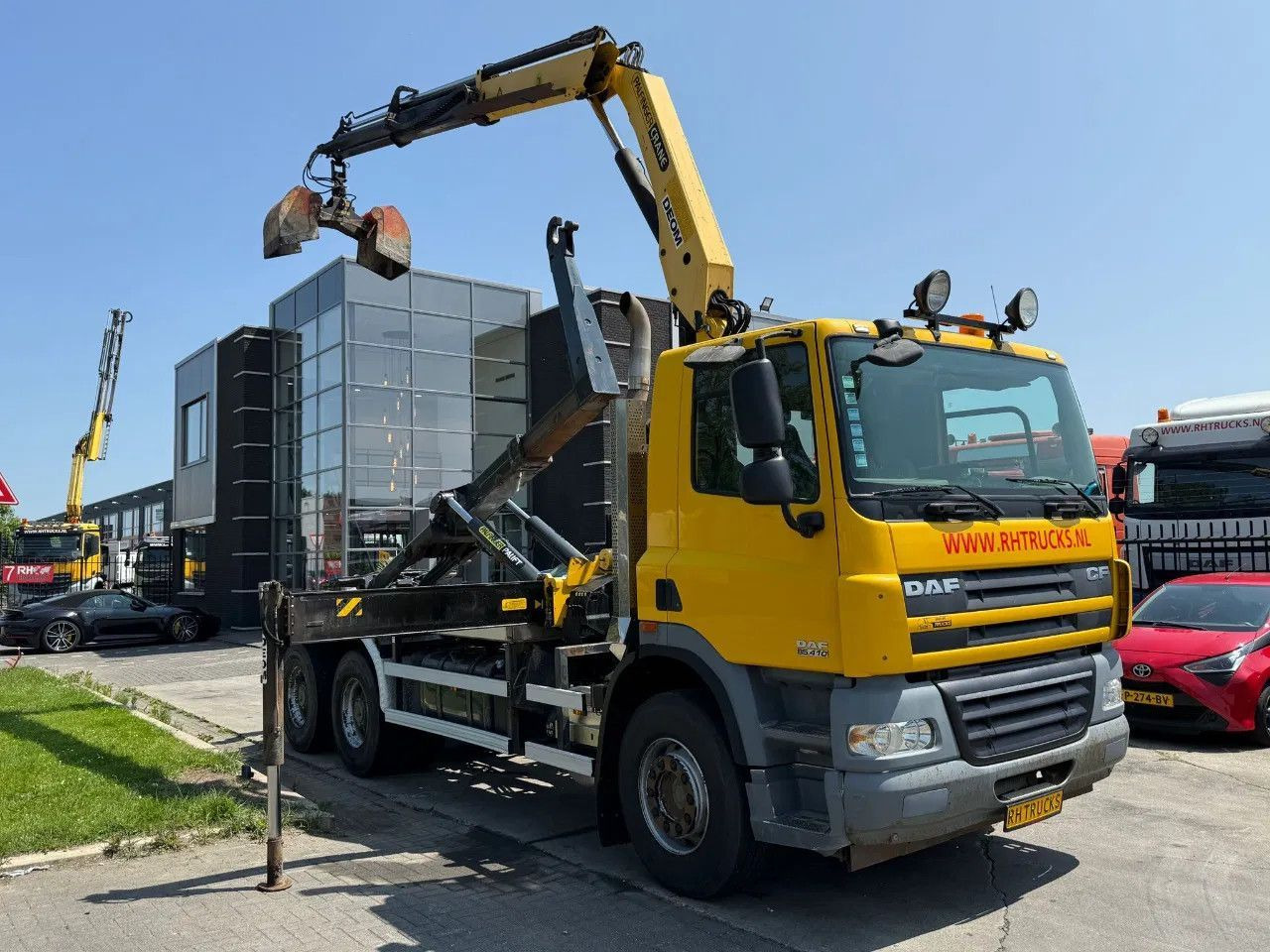 DAF CF 85.410 6X4 - EURO 5 + PALFINGER PK15500 + REM - Мултилифт с кука камион, Камион с кран: снимка 1 DAF CF 85.410 6X4 - EURO 5 + PALFINGER PK15500 + REM - Мултилифт с кука камион, Камион с кран: снимка 1