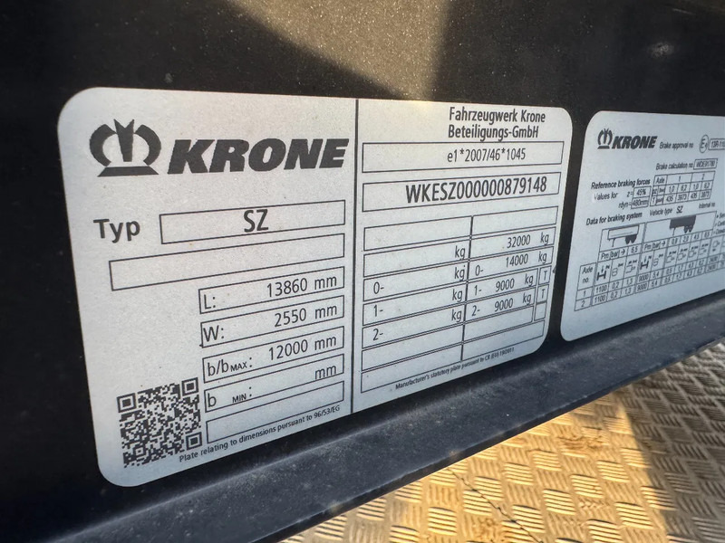 Бордово полуремарке/ Платформа Krone SZ - 2 AXLE BPW + STEERING + ZEPRO Z 2500-150 MA LIFT: снимка 12