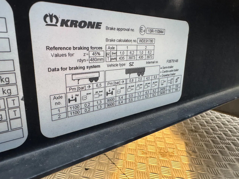 Бордово полуремарке/ Платформа Krone SZ - 2 AXLE BPW + STEERING + ZEPRO Z 2500-150 MA LIFT: снимка 13