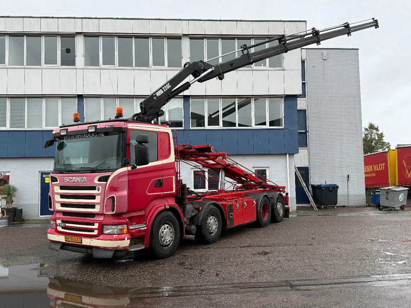 Scania R480 8X2 + HIAB 220-4 + REMOTE + HIAB MULTILIFT - Камион с кабелна система, Камион с кран: снимка 1 Scania R480 8X2 + HIAB 220-4 + REMOTE + HIAB MULTILIFT - Камион с кабелна система, Камион с кран: снимка 1